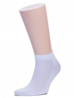 Комплект из 10 пар мужских коротких носков из хлопка белого цвета "RuSocks" М-237